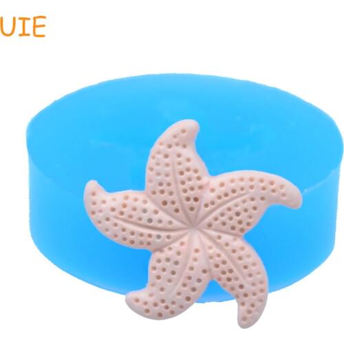 DYL199U 19.7mm Starfish Flexible Silicone Mold - Cake Decoration, Fondant Craft, Jewelry Making, Gum Paste, Resin, Clay, Candy