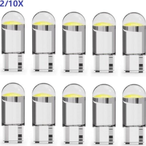 2/10pcs T10 W5W 194 12V LED Bulb White Yellow Red Ice Blue Green Pink Auto Lamp for Car Interior Dome Side Parking Light DC12V
