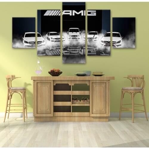 Canvas Ben z car 5 Piece Pictures Sports Car Off-Road Vehicle Wall Art Pictures for Living Room Posters Home Decoration painting