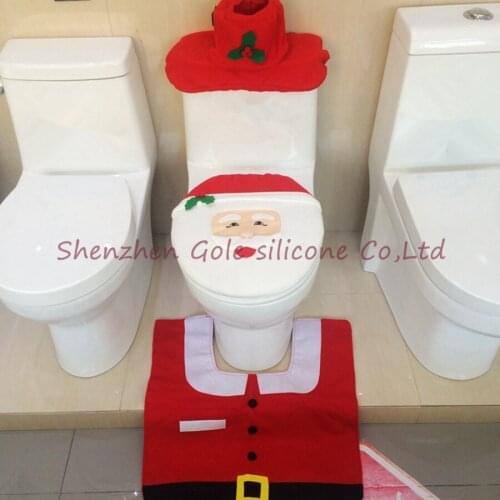 50set Fancy Santa Toilet Seat Cover and Rug Bathroom Set Contour Rug Christmas Decorations For Natal Navidad Decoracion