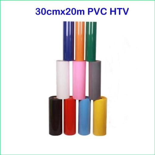 Free shipping High quality 1 roll 30cmx20m PVC Heat Transfer Vinyl T-shirt HTV Film Plotter Heat Press