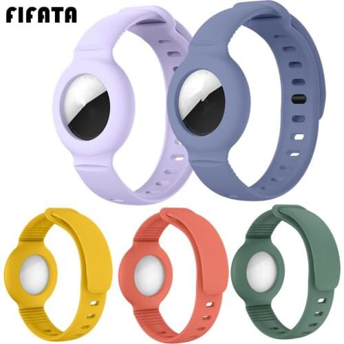 For AirTags Soft Silicone Watchbands Anti-Scratch For Air-Tags Protective Cover Wearable Airtag Anti-lost Device Accessories