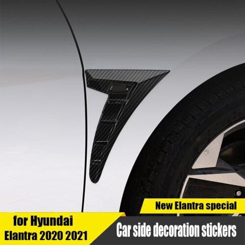 For Hyundai Elantra Avante CN7 2020 2021 car body side fender decoration bright black decoration sticker modification