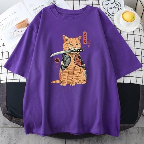 Catana Cat Kawaii Cartoon Cute T Shirts For Girls 2021 Summer Soft Casual T-Shirt Korean Style New Tees Ins Fashion Women Tshirt