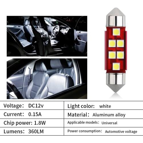 Festoon 31mm 36mm 39mm 41mm Led light C5W 3030 6SMD Auto Indicator Dome Ceiling Reading Car Door Lights Super Bright white