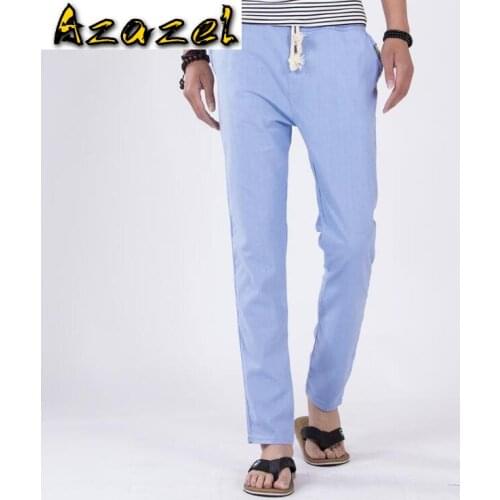 Hot 2020 New styles for Spring and Summer linen pants Men pencil pants Mens Elastic twine casual Breathable comfortable trousers