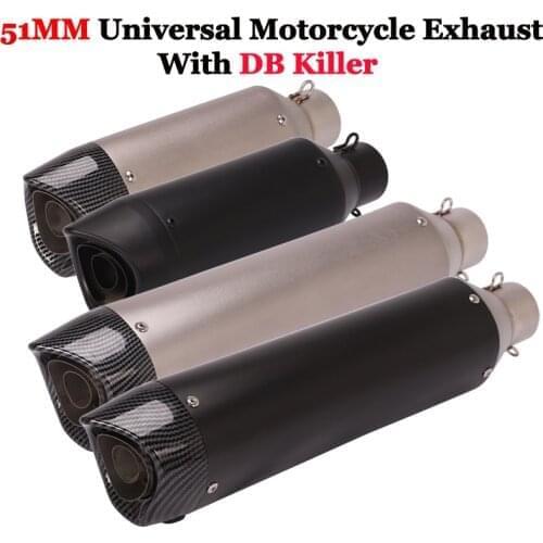Inlet 51mm Universal Motorcycle Exhaust Escape Moto Modified Muffler DB Killer For GSX-R600 750 BK750 R25 R6 Z250 Ninja650 ATV