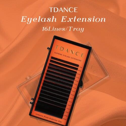 TDANCE Individual Eyelash Extension 16Lines Supplies False Professional Faux Mink Eyelashes Extensions Russian Volume Lashes