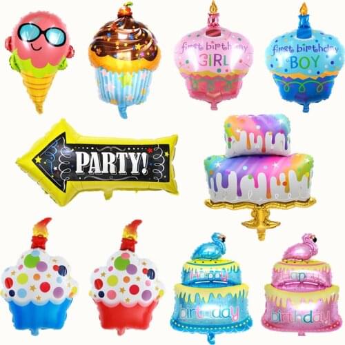 Colorful Cartoon Birthday Cake Decoration Aluminum Foil Balloon Children Party Carnival Holiday GIOBOS Gift
