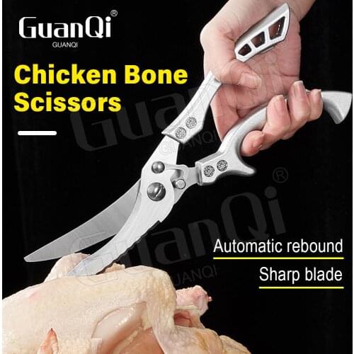 Stainless Steel Kitchen Scissors Chicken Bone Scissors Multipurpose Purpose Shears Tool For Cutting Meat Vegetable Fish Barbecue