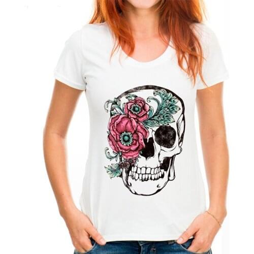 Fashion Women T-shirt Slower Suger Skull Punk T Shirt Spring Summer Tops For Female Clothing Hot Sale Harajuku Streetwear
