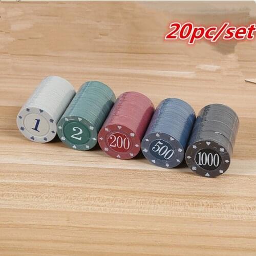 The New 20Pcs/set Chip Chip Mahjong Poker Chips Size Value Chip stand