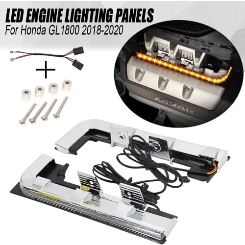 New 2018 2019 2020 Motorcycle Chrome-Plated LED Engine Lighting Panel For Honda Goldwing 1800 F6B GL1800 Tour DCT Airbag