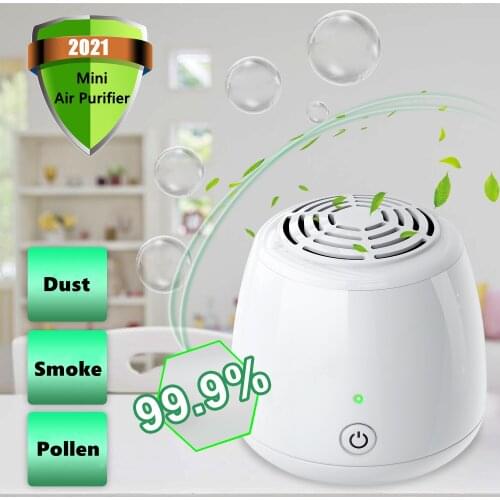 Air Purifier Home Portable Mini Air Cleaner Anion Ionizer Negative Ion Generator USB Cable & Battery Dual Power Ozone Generator