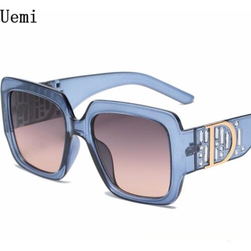 Glasses Brand 2021 Luxury Oversized Square Sunglasses For Men Women Vintage Pink With D Feminine Fashion Shade UV400 Eyewear