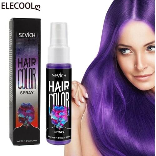 ELECOOL Disposable Hair Quick Spray Lasting Security Waterproof Hair Dye Purple Red White Fashion Instant Hair Color Products