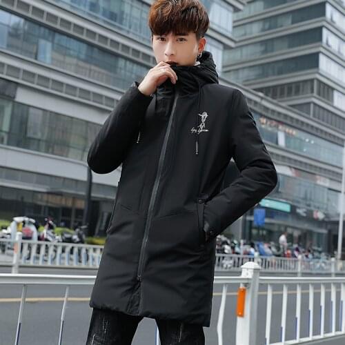 Parka puffer jacket Outwear Oversized Long Coats Jacket Men Hood Mens 2019 Winter Warm Patchwork Jackets Sportswear Windproof