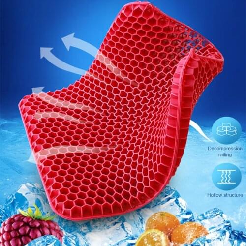 New Honeycomb Cooling Pad Ice Gel Seat Ass Cushion Breathable Non-Slip Durable Soft Comfortable Chair Cushion Pressure Relief