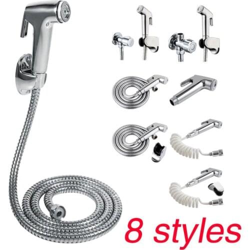Handheld Toilet bidet sprayer kit Bathroom Self Cleaning ToiletBidet Shower Head Pressurized flushing nozzle Showers Spring Hose
