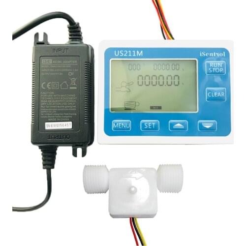 US211M USN-HS21TS-1 0.1-1.5LPM Flow Meter Totalizer Flow Measurement with Water Flow Sensor G1/2" Turbine flowmeter cheap meter