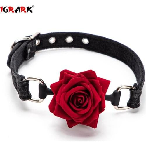 Rose Mouth Gag Sexy Retro Lace Pattern Bondage Couples BDSM Flirting Femdom Adults Games Auxiliary Toys Sex Toys For Couples