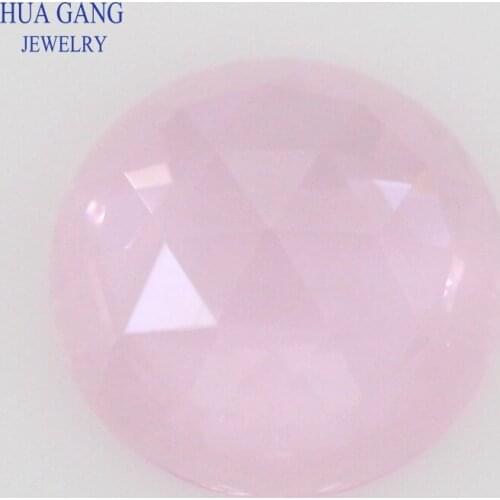 Round Shape Pink Rose Cut Glass Gems Stones Flat Bottom Loose Glass Gems 8mm Wholesale Beads For Jewelry Making Free Shipping