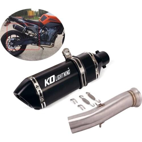 Slip-on Exhaust Modified Motorcycle Middle 51mm Exhaust Muffler Pipe Removable DB Killer Reserve Catalyst for Duke 790 2018-2020