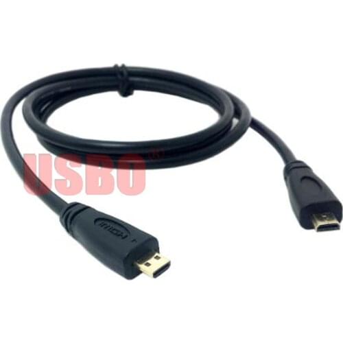 High quality black 1.0M 1.4V TYPE-D Micro HDMI male to male extension cable for HDTV phone tablet computer