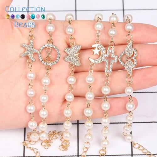 15Style New Fruit Animal Heart Cross Polymer Clay Acrylic Pearl Bracelet for Women 2021 Waterproof Swim Fashion Jewelry 21cm