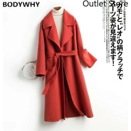 Women Woolen Cashmere Coats Autumn Winter Warm Double-Faced Wool Overcoat 2020 Woolen New Fashion Vintage Minimalist Outwear