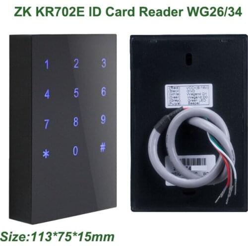 ZK KR702 IP65 Waterproof Smart Card Reader With Keypad And Led Wiegand26/34 Touch Key RFID Card Reader For Access Control System