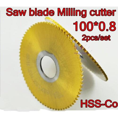 100*0.8*27mm Inner hole 72T 2 pcs/set HSS Co5% M35 Saw blade milling cutter Processing stainless steel alloy steel, etc