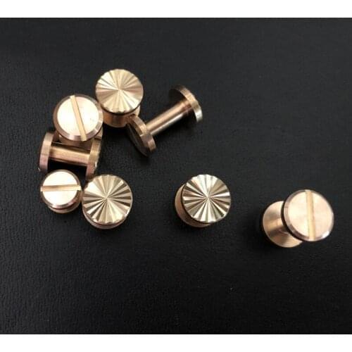 11pcs 8mm head diameter brass belt screw bolt plum flower HD screws handmade leather male female bolts thread nail DIY