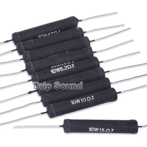 2pcs 4.7-27 Ohm 10W Enthusiast Speaker Divider Crossover Non Inductive Wire Winding Resistor Wire Wound Wirewound Resistance