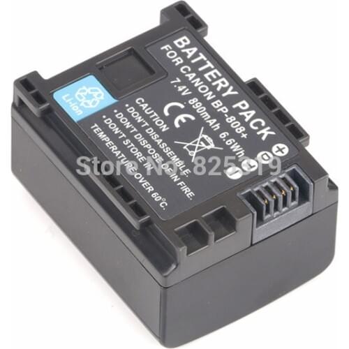 7.4V 890mAh BP-808 rechargeable Battery BP808 BP 808 Camera batteries for Canon LEGRIA FS305 FS306 FS307 FS405 FS406