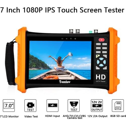 7 Inch IPS Touch Screen Tester 1080P HD LCD display Security CCTV Tester CVBS Monitor TVI, CVI ,AHD,CVBS cameras Analog Tester