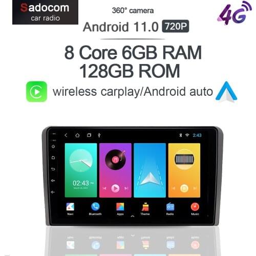 9" IPS 360 Camera Carplay 6G+128G Android 10 Car DVD Player GPS WIFI Bluetooth RDS Radio For Audi A3 2003-2011 RS3 Sportback