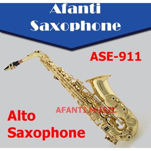 Afanti Music Eb Brass body Gold Lacquer Alto Saxophone (ASE-911)