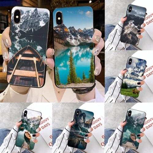Natural scenery lake Snow mountain high quality Phone Case shell for iPhone 11 12 pro XS MAX 8 7 6 6S Plus X 5S SE 2020 XR
