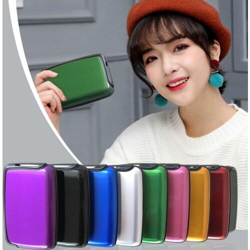 2021 New Aluminum Metal Bankcard Blocking Hard Case Wallet Credit Card Anti-RFID Scanning Protect Holder for Men and Women