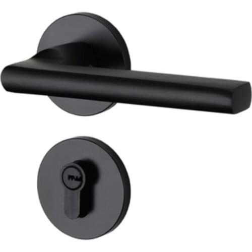 Black space aluminum door handle Interior / Bedroom door lock Split Silent door lock ,Door hardware
