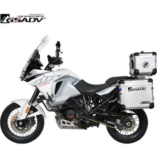 For KTM 1090ADV 1090R Top Case Motorcycle Aluminium Side Boxes Rear Box Storage Case Steel Rack