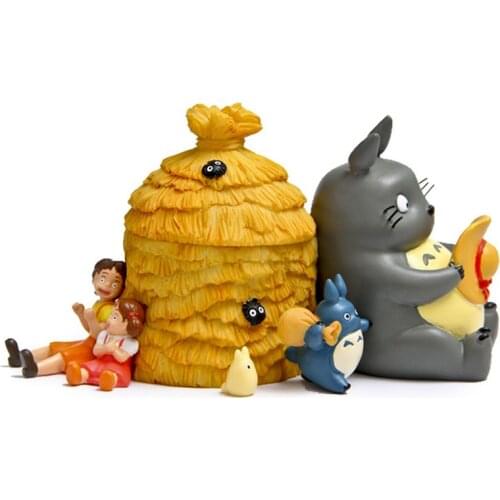 5pcs/lot My Neighbor Totoro Kiki Kikis Delivery PVC Cat Action Figure Doll Hats Resin Plastic Model