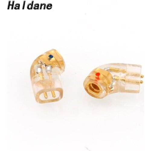 Haldane pair Gold Plated QDC Headphone Plug for QDC Male to MMCX 0.78mm Female Converter Adapter