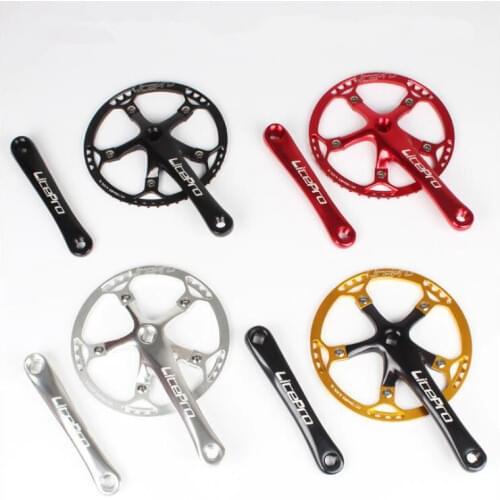 Litepro Bicycle Crankset Integrated Single Chainring Crankset Crank 45T 47T 53T 56T 58T BCD 130mm For Folding Bike Bicycle Parts