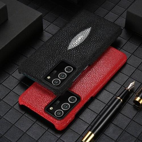LANGSIDI stingray leather Phone case For samsung note 20 ultra note 10 Genuine leather cover for samsung s21 ultra S20 PLUS CASE