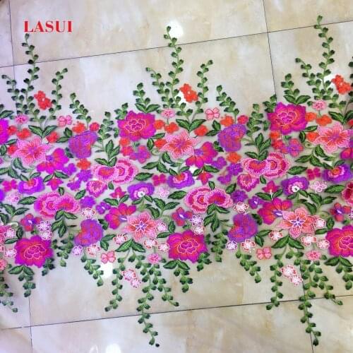 LASUI New positioning color embroidery lace fabric gorgeous FOR DIY evening dress Fashion clothing Home DecorationX0300