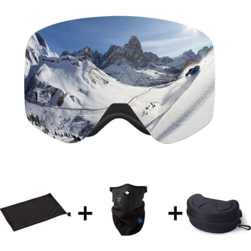 Women OTG Ski Goggles Double Layers Cylindrical UV400 Anti-fog Big Ski Mask Glasses Skiing Sunglasses Men Snow Snowboard Goggles