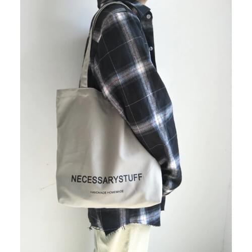 Fashion Women Simlple Style Hasp Letters Canvas Handbags 2019 New Female Students School Bags Casual Soft Shoulder Bags