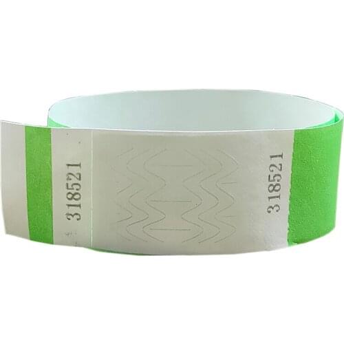 Neon Green 1" Tyvek Wristbands Stub Detachable for ID Paper Wristbands for Party Events,Only 500 Pieces